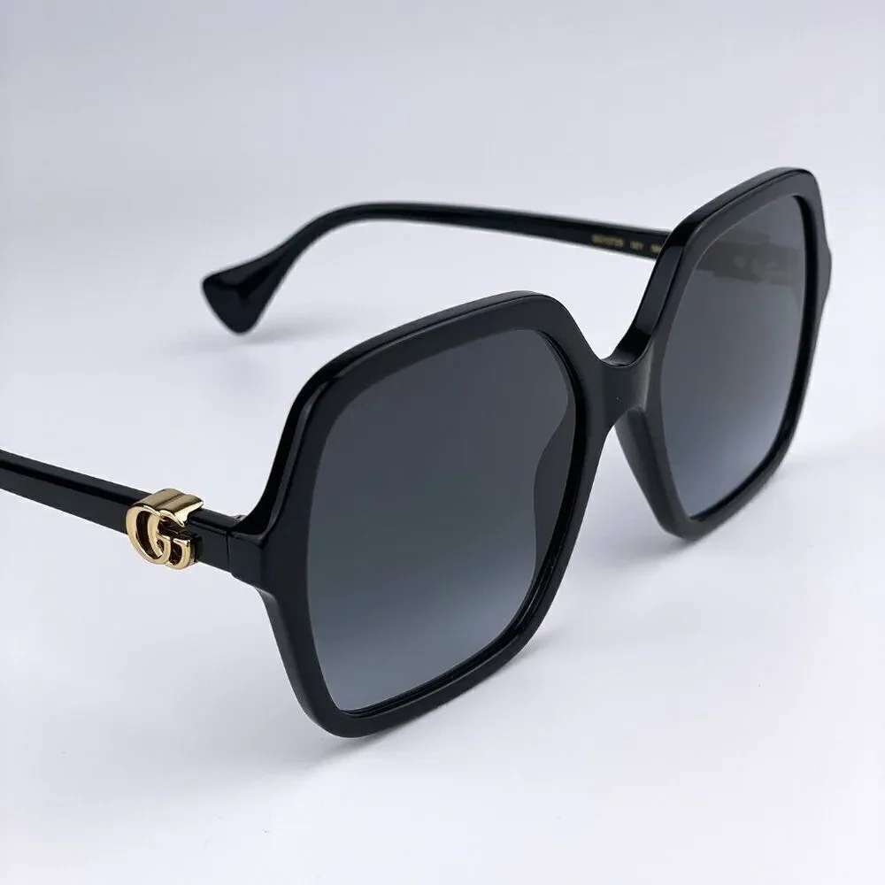 NEW GUCCI GG1072S 001 Black Gray Gradient Square Women Sunglasses
